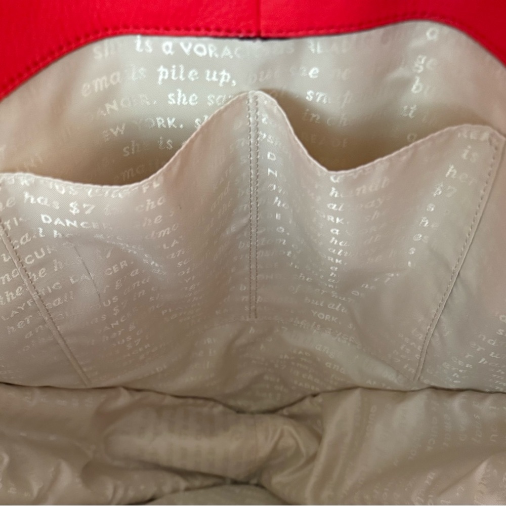 Kate Spade Red Love Birds Large Tote Bag - Picture 5 of 9